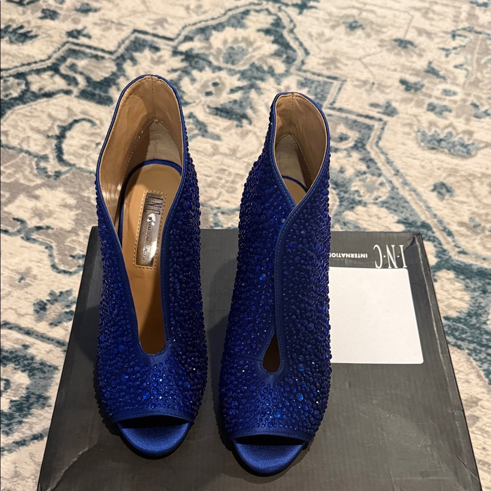 INC International Concepts Women's Vibrant Blue Embellished Heels